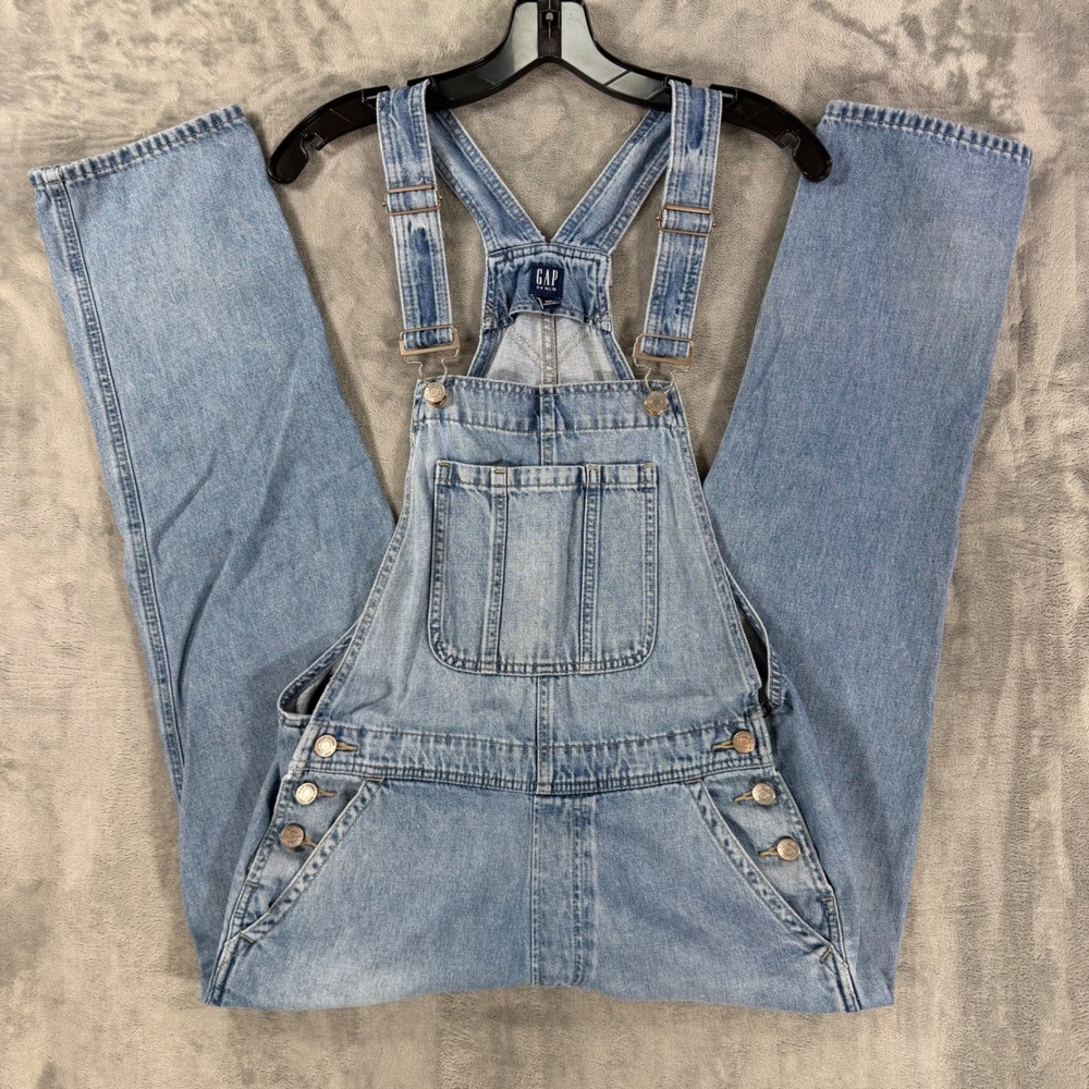 Gap Denim Bib Overalls Womens Size S Blue Light Wash Straight Leg Workwear